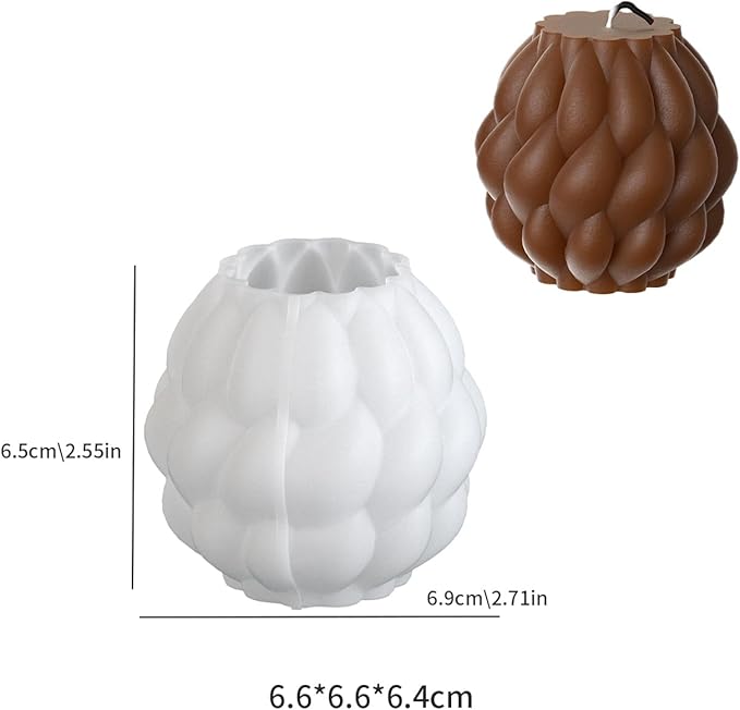 3 Pack Spiral Ball Cylinder Soap & Candle Mold - 3 Size - Silicone 3D Molds for Candy & Home Decor - Resin Casting & Making Molds