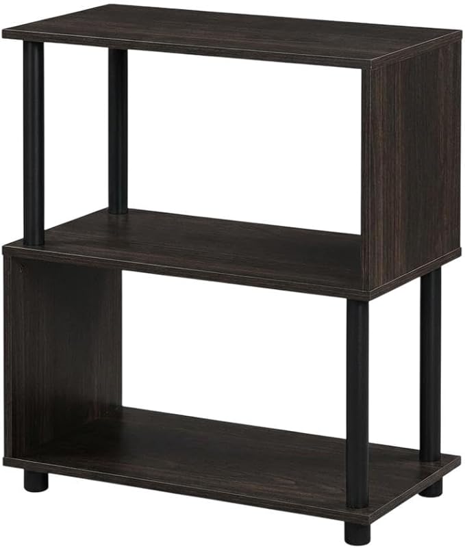 Furnifact Espresso Bookcase with Sturdy Wood Construction, Modern Design, Ample Storage Space for Home or Office Use