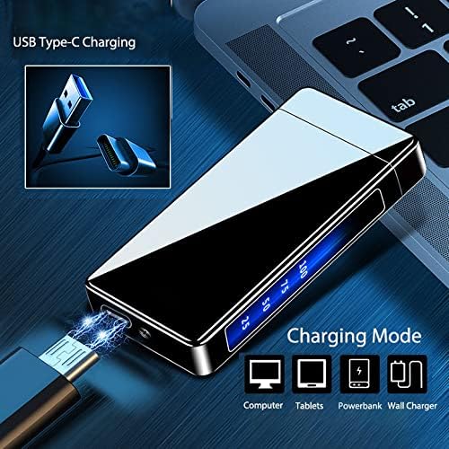 Plasma Dual Arc Lighter,USB Rechargeable Lighter with LED Battery Indicator and Touch Sensor Switch (ICE Black)