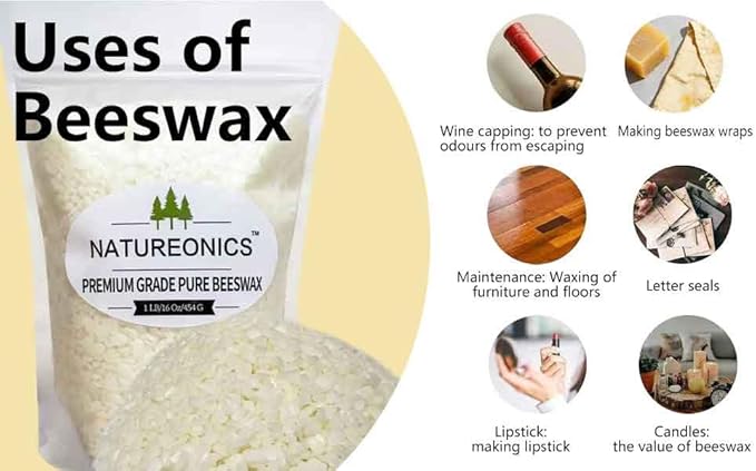 Beeswax Pellets 2 lb, Beeswax Pastilles, Triple Filtered Beeswax, Beeswax for Candle Making, Natural Beeswax for Beeswax Wraps & Pine Resin Food Wraps, Wax for Candle Making, Stamps & DIY Projects.