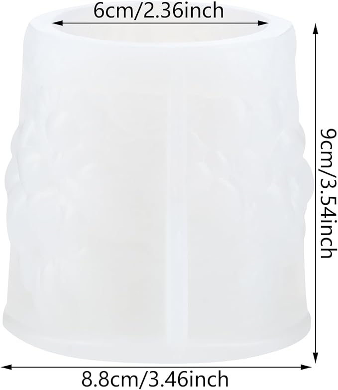XIAOSHUI Flower Cylinder Candle Mold Rose Daisy Cylinder Silicone Candle Mold Flower Pillar Resin Casting Molds for Candle Making Aromatherapy Candles Gypsum Clay Craft Candle Home Decorate
