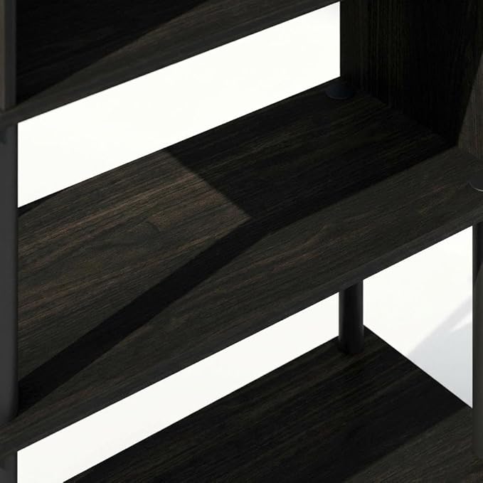 Furnifact Espresso Bookcase with Durable Wooden Construction, Sturdy Shelves, Elegant Design, and Versatile Storage Solution
