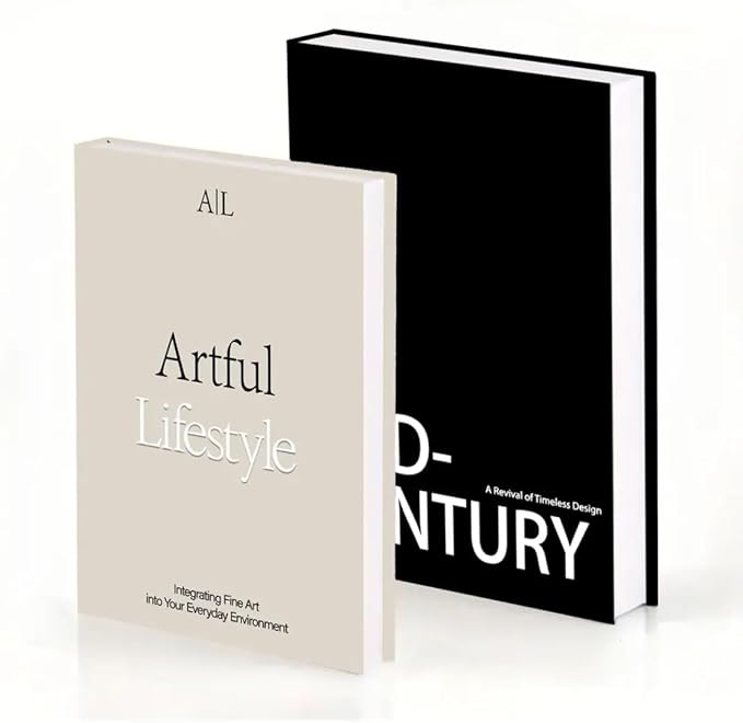 Decorative Books for Home Decor,2 Pcs Modern Minimalist Faux Book for Home Decoration,Coffee Table Decor,Living Room Aesthetic Accent (E5)