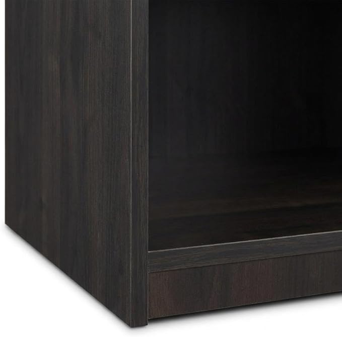 Furnifact Espresso 3-Shelf Bookcase with Sturdy Construction, Spacious Shelves for Books and Decor, Stylish Modern Design for Living Room or Office