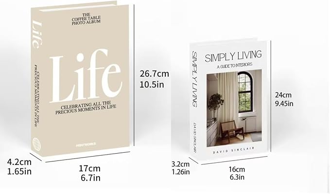 Decorative Books for Home Decor,2 Pcs Modern Minimalist Faux Book for Home Decoration,Coffee Table Decor,Living Room Aesthetic Accent (E1)