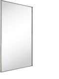 TEHOME Brushed Nickel Bathroom Vanity Mirror with Squared Corners, 24x32'' Silver Rectangle Stainless Steel Metal Framed Mirror for Bathroom