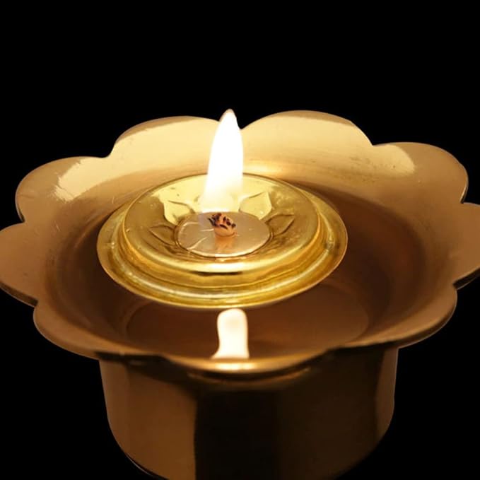 Brass Tube Wick Holder & Wick for Oil Cups, Glass Candles
