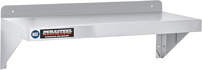 DuraSteel Stainless Steel Shelf - 36 Inch Wide x 14 Deep Commercial NSF Mounted Metal Wall Shelf Pantry Organizer Garage Storage Shelves - Rack Shelving Restaurant Kitchen Units Laundry Utility Room