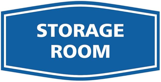 Signs ByLITA Fancy Storage Room Sign (Blue) - Small 2 Pack