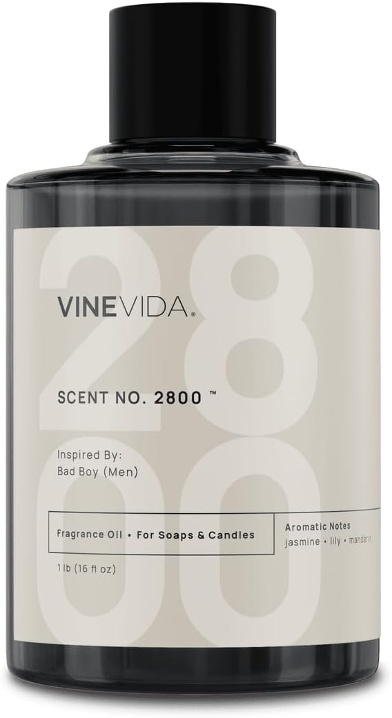 VINEVIDA [16oz] Bad Boy (Men) Fragrance Oil for Candle Making - Natural Candle Oil Scents - Soap Making Essential Oil - Made in USA