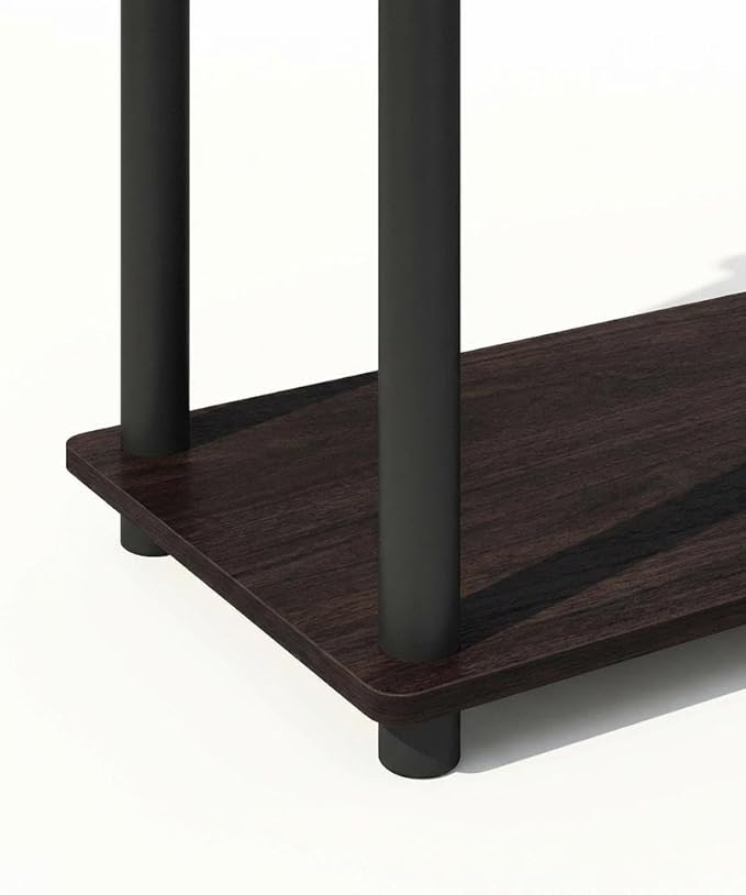 Furnifact Dark Walnut Bookcase with Sturdy Wood Construction, Spacious Storage, Elegant Design, Suitable for Living Room, Office, or Bedroom Use