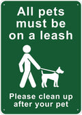 All Pets Must Be On A Leash Sign Outdoor Metal Sign - 12 X 8 Metal Signs For Business, Workplace, Office, Home, Delivery Signs, Road Signs, Garden Signs