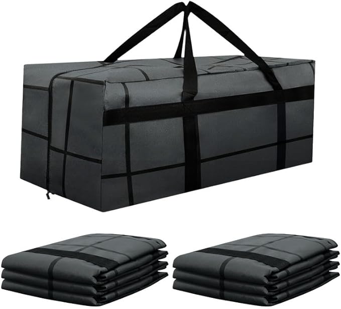 6Pack Extra Large Heavy Duty Moving Bags with Zippers & Reinforced Handles Heavy-Duty Storage Totes – Moving Boxes for Clothes, College Supplies, and Moving – Waterproof & Foldable (Extra Large)