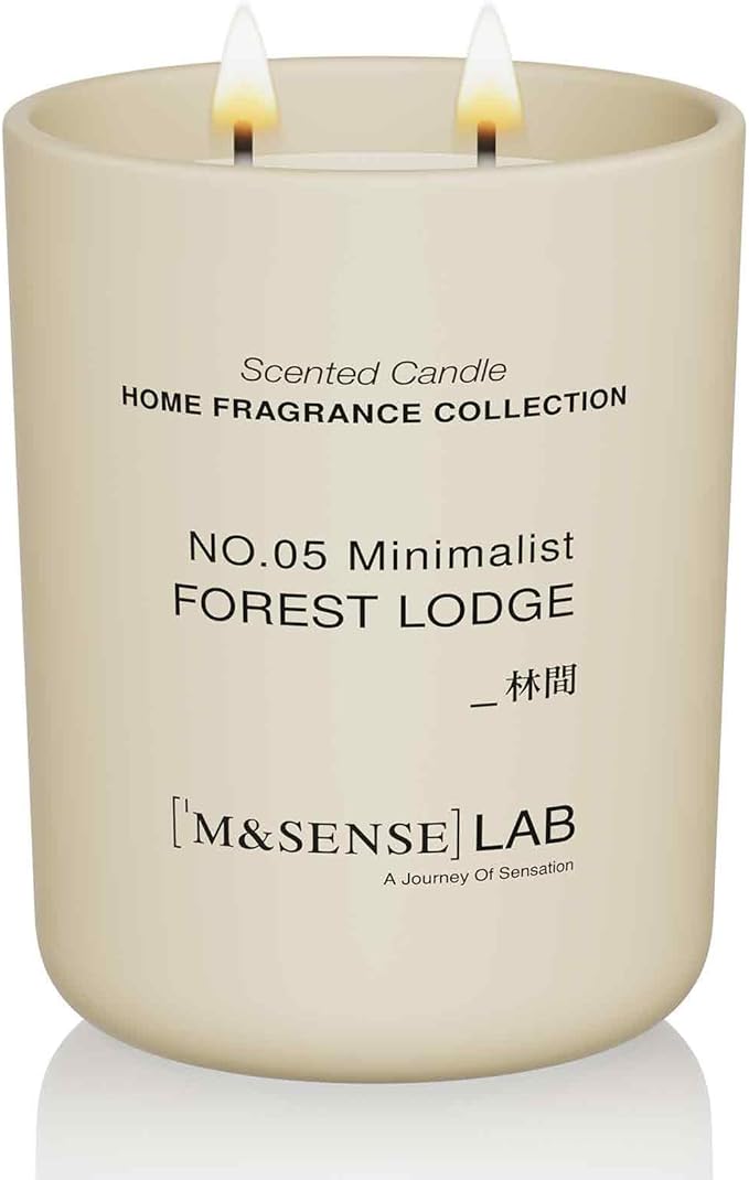 M&SENSE Natural Soy Large Candle| Forest Lodge | 16.6 oz, 95H Burn | Mini Spring Scented Candles for Relaxation, Valentines Day Gift, Home Décor | for Bedroom, Office, Party