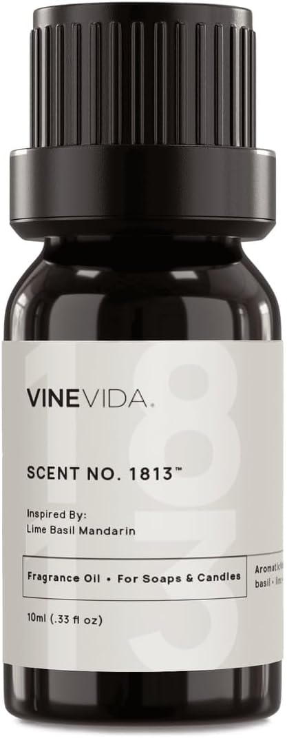 VINEVIDA [10mL] Lime Basil Mandarin Fragrance Oil for Candle Making - Natural Candle Oil Scents - Soap Making Essential Oil - Made in USA