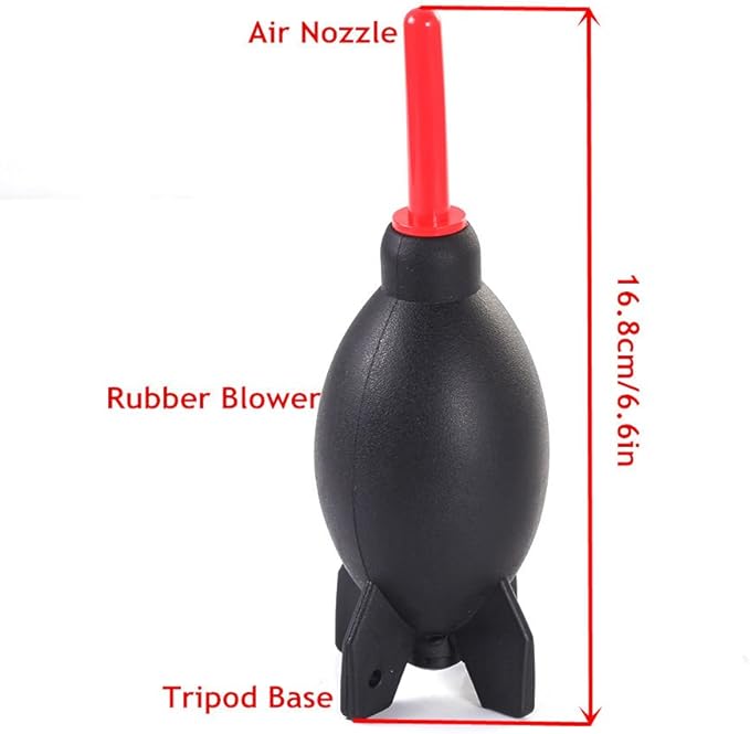 FocusFoto PRO 6.6 Inch Rubber Rocket Air Blower Duster Cleaner Dust Cleaning for DSLR Camera CCD Lens Keyboard Red