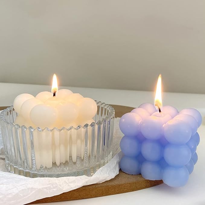 Candle Molds for Bubble Candle Making, 6 Cavity Bubble Candle Silicone Molds for Soap Making, Bubble Cake Mold for Soy Wax, Cake Baking Dessert Mousse, Homemade Ornaments DIY Craft