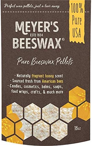 Meyer's Pure Domestic USA Beeswax, Not Imported, Additive Free Triple Filtered Pellets for All Your Do It Yourself