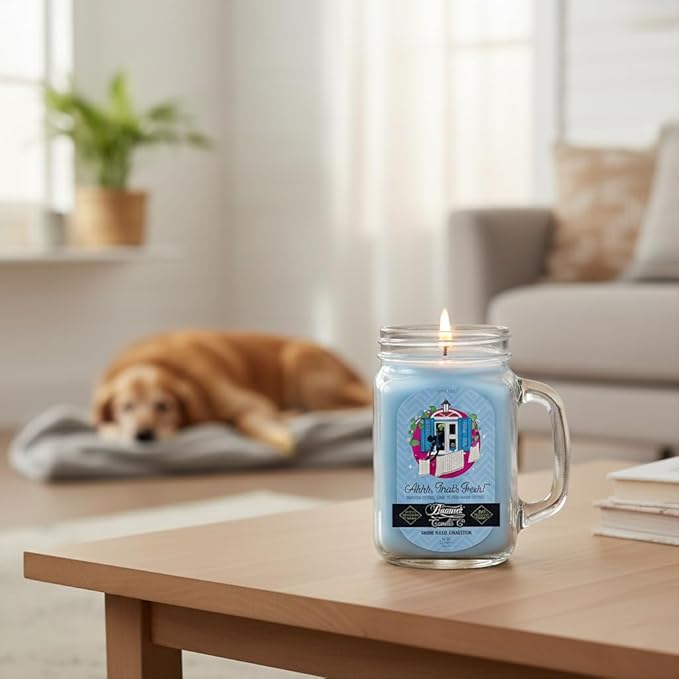 Ahhh, That’s Fresh Candle – Strong Scent – Fresh Linen & Clean Cotton – Long Lasting 90 Hour Burn – Large 12oz Mason Jar – Made in USA – Beamer Candle Co.
