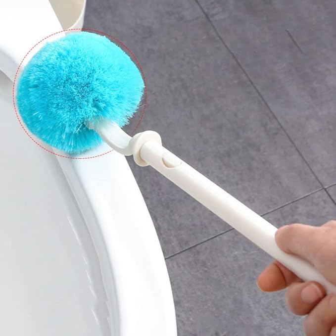 Toilet Brush Toilet Brushes for Bathroom with Holder Long Handle Toilet Brush Microfiber Brush Head for Bathroom Toilet Cleaning Toilet Tools (Blue 36 * 9.5cm)