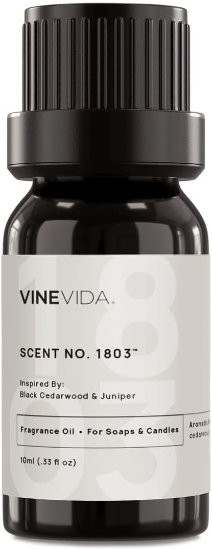 VINEVIDA [10mL] Black Cedarwood & Juniper Fragrance Oil for Candle Making - Natural Candle Oil Scents - Soap Making Essential Oil - Made in USA