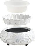 ASAWASA Ceramic Candle Wax Warmer with 1 pc Silicone Dish, 3-in-1 Wax Melter Burner for Kitchen Home Spa Yoga Gift (White)