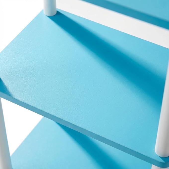 Furnifact Light Blue White Bookcase with Durable Wood Construction, Modern Design, Versatile Storage, Stylish Home Office and Living Room Decor