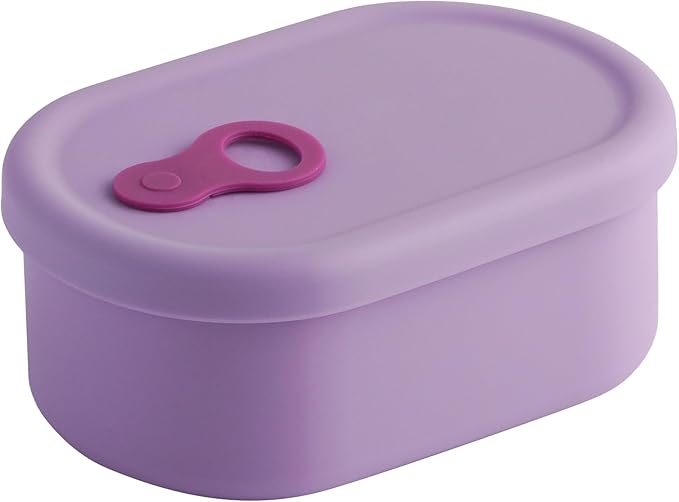 Premium Korean-Made Silicone Airtight Food Container with Steam Vent – BPA Free, Leakproof, Microwave & Freezer Safe Meal Prep. & Leftovers Storage (Violet, 17 floz)