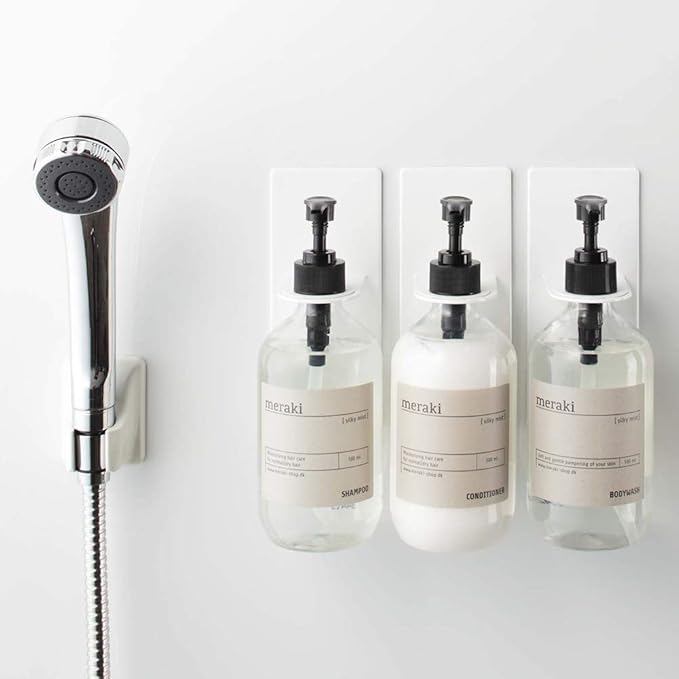 Yamazaki 4867 Magnetic Bathroom Dispenser Holder, White, Approx. W 2.8 x D 3.1 x H 6.7 inches (7 x 8 x 17 cm), Tower Floating Storage, Hygienic