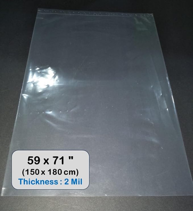 Extra Large Storage Bags Huge Clear Plastic Bags Perfect for Garage, Moistureproof, Dustproof, Luggage, Suitcase, Furniture, Comforter and More (59x71 Inch, 10 Pack)