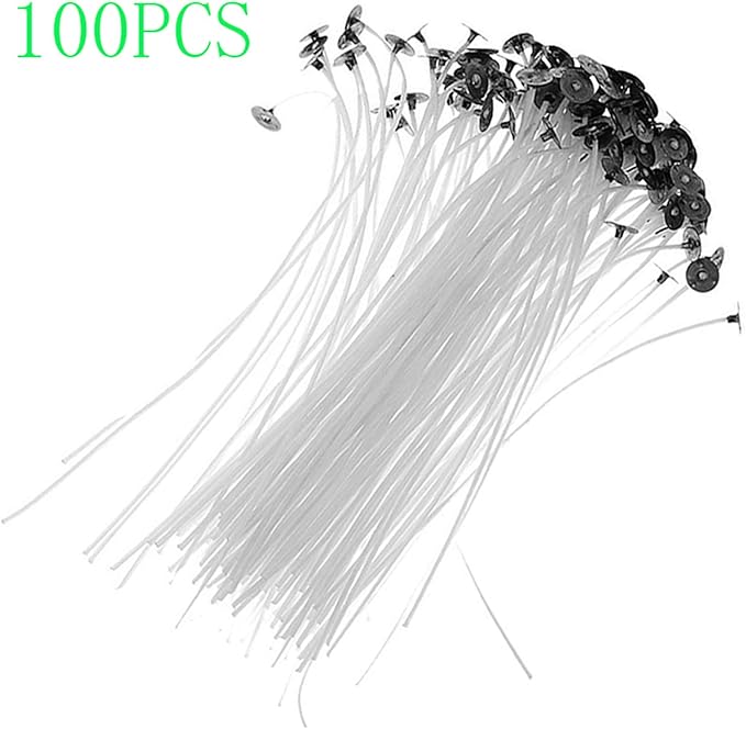 Candle Wicks 100% Natural Cotton, Braid Candle Wick Pre Waxed Non-Smoke Braided Wicks Beeswax Candles Wicks for Candle Making DIY Easter Candle Decor 6inch (15cm)