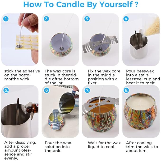 Homemade Soy Candle Making Kit - Complete Set - Soy Wax, 6 Candle Jars, 3 Delightful Scents - Perfect for Home Decor - DIY Beginner Scented Candle Making Kit