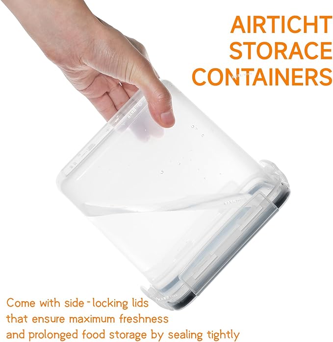 Yieach Air Tight Pantry Storage Containers - 24 PCS With Label - BPA Free Plastic Airtight Food Storage Containers with Lids for Dry Foods,Chip,Grain,Sugar,Flour and Kitchen Cereal Containers Storage