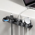5-in-1 Magnetic Cord Organizer JOYROOM Cable Clips[Adjustable Sliding Track] Under Desk Adhesive Cord Management Wire Keeper for Computer Phone, Office Workspaces Table Organization Home Accessories