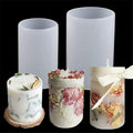 2 Pack Cylinder & Round Candle Molds - 2 Size Style - 3D Silicone Molds for Resin & Chocolate, Handmade Cylinder Molds