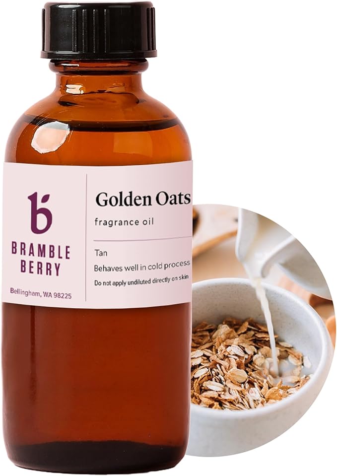 Bramble Berry Golden Oats Fragrance Oil 2 oz | Warm Cereal and Honey Scent for Soap Making, Candles, Lotion, Bath Bombs & Perfume | Skin Safe, Vegan, Paraben & Phthalate Free, DIY Craft Essential