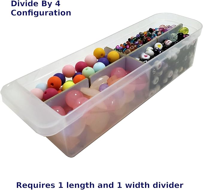 (6 Length + 16 Width Pieces) Small Drawer Configurable Dividers compatible with IRIS USA Plastic Storage Craft Cabinets (Dividers Only)