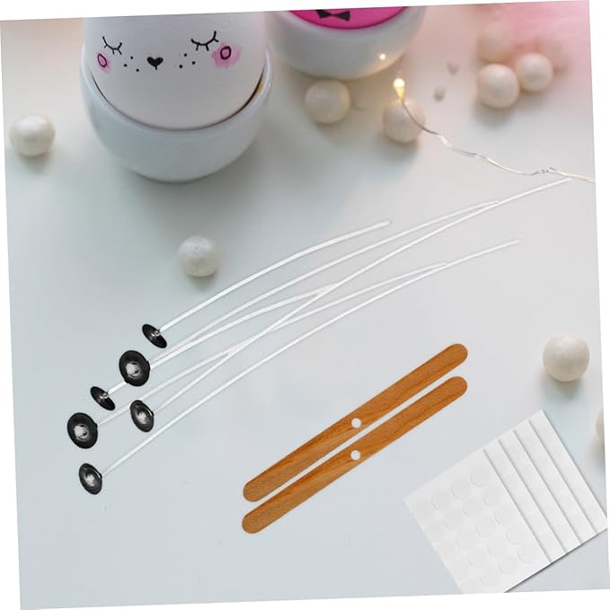 DIY Candle Making Kit with Candle Wicks Wick Stickers and Wooden Holders for Beginners and Home Crafting Projects