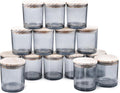 SHOWIN 10 OZ Thick Candle Jars for Making Candles 15 Pcs, Empty Jars with Wood Lids for Candle Making, Sample Container, Grey