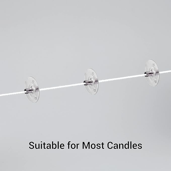 400 Ft Braided Wick 24 Ply Candle Wick Spool 2 Rolls Braided Wick Spools Bulk Cotton Yarn Embroidery Thread for Candle Making Candle DIY