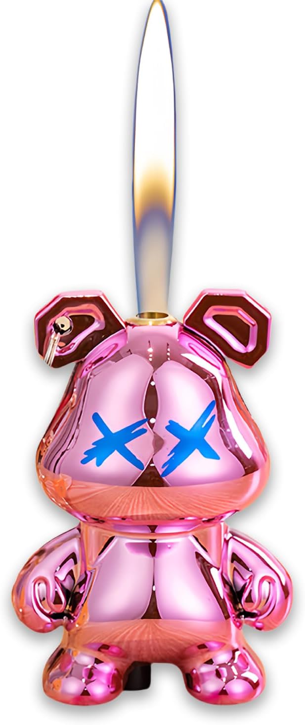 Cute Animal Soft Flame Lighter Cool Creative Design Lighters Butane Refill，Kawaii Cartoon Lighter Accessories，Unique Keychain Lighters for Women Birthday Candles BBQ (Without Butane Gas） (16)