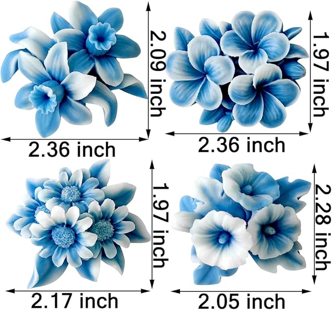 4pcs Flower Silicone Molds Scented Candles Soap Making Kit Candle Molds for Candle Making Supplies Sunflower Daffodils Petunia Plumeria Flower Silicone Mold for DIY Plaster Resin Floral Crafts