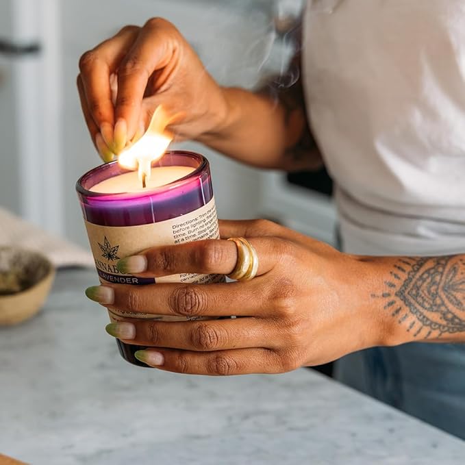 Cannabolish Lavender Smoke Odor Eliminating Candle, 7 oz, Natural Ingredients