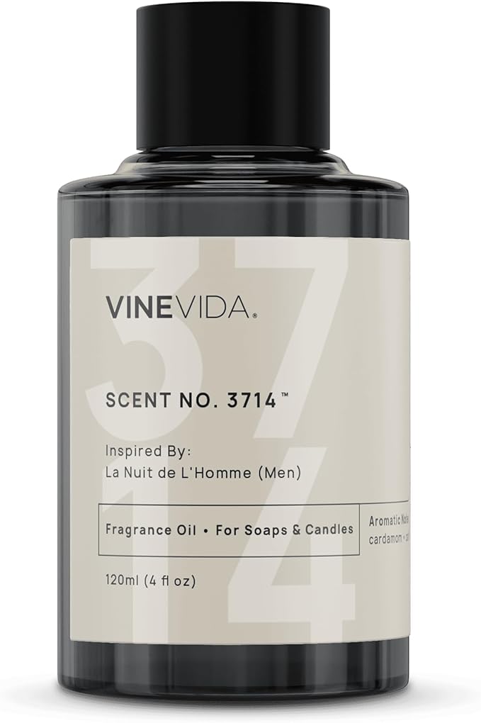 VINEVIDA [4 Oz] Inspired by: La Nuit de L'Homme (Men); Fragrance Oil for Candle Making and Soap Making - Premium Candle Scents for Soy Candles
