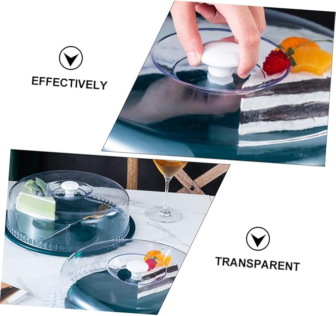 Heat Resistant Round Food Cover with Design Transparent Bowl Lid for Fresh Keeping Microwave Oven Splatter Guard Ergonomic Handle Suitable for Cakes Snacks Fruits and Dishes