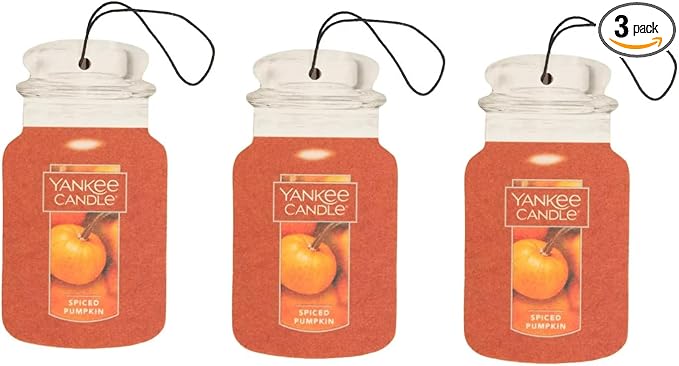 Yankee Candle Paper Car Jar, Spiced Pumpkin (Pack of 3)