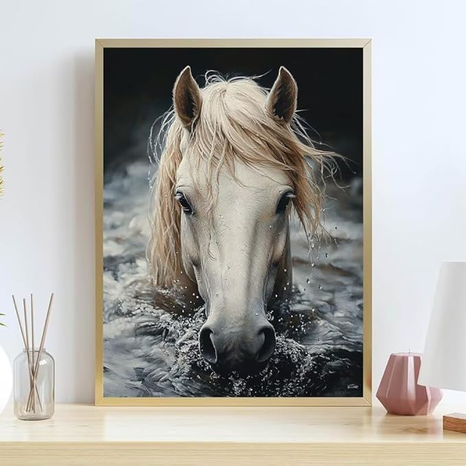 Diamond Painting Kits for Adults Horse Diamond Painting Kits Animal 5D Full Square Drill Strass Crystal Crafts for Adults DIY Art Kit for Beginner, Home Wall Art, Gifts for Women 32x47in U-28940F