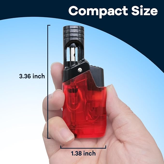3 Pack Torch Lighter Mini Refillable Butane Lighters Utility Lighter Long Wand Pocket Lighter Windproof Gas Lighter Jet Flame Multi-Purpose for Candle Camping BBQ Grill(No Fuel) Assorted Colors