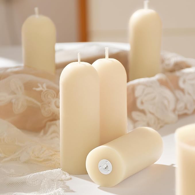 White Small Pillar Candles 16-Pack - 10-Hour Long Burning 100% Natural Beeswax Candles, Perfect for Everyday Use, Home & Travel, Power Outages，Classic Pillar Style (3.5"x1.3")