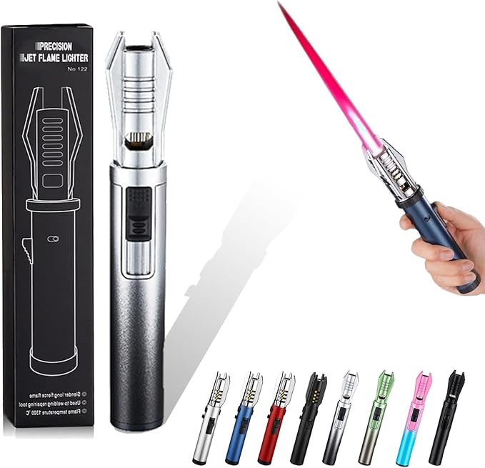 Power Electric Torch Lighters - New Adjustable Plasma Lighter with Safety Lock & 360° Inverted Ignition, Outdoor Straight Flame Windproof for Candles Campfires BBQ Baking, Camping, Gift (C-2)